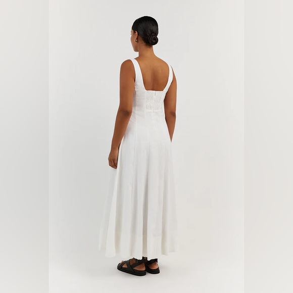 DISSH Milahn Midi Dress Linen White Size US 4 - Picture 8 of 10